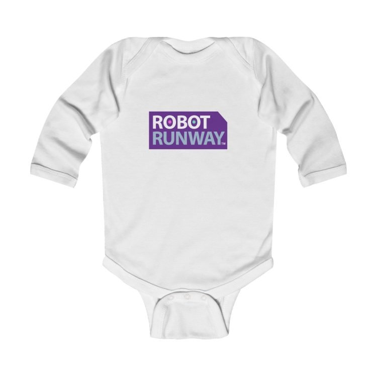 Robot Runway™ Purple Logo Infant Long Sleeve Bodysuit