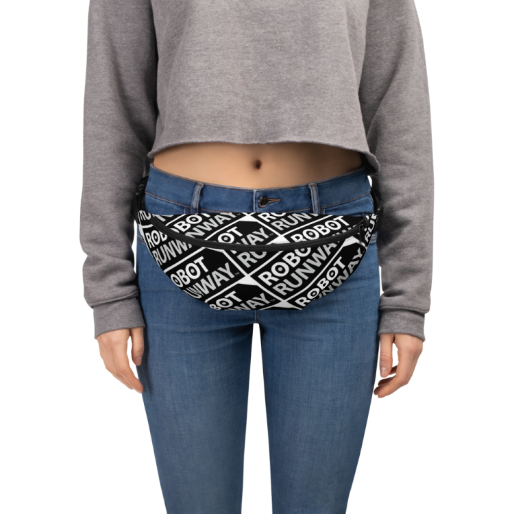 Robot Runway Black & White Fanny Pack
