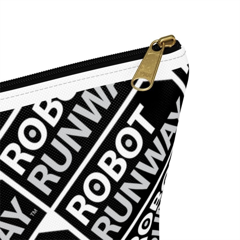 Robot Runway™ Black & White Motif Accessory Pouch w T-bottom - Image 5
