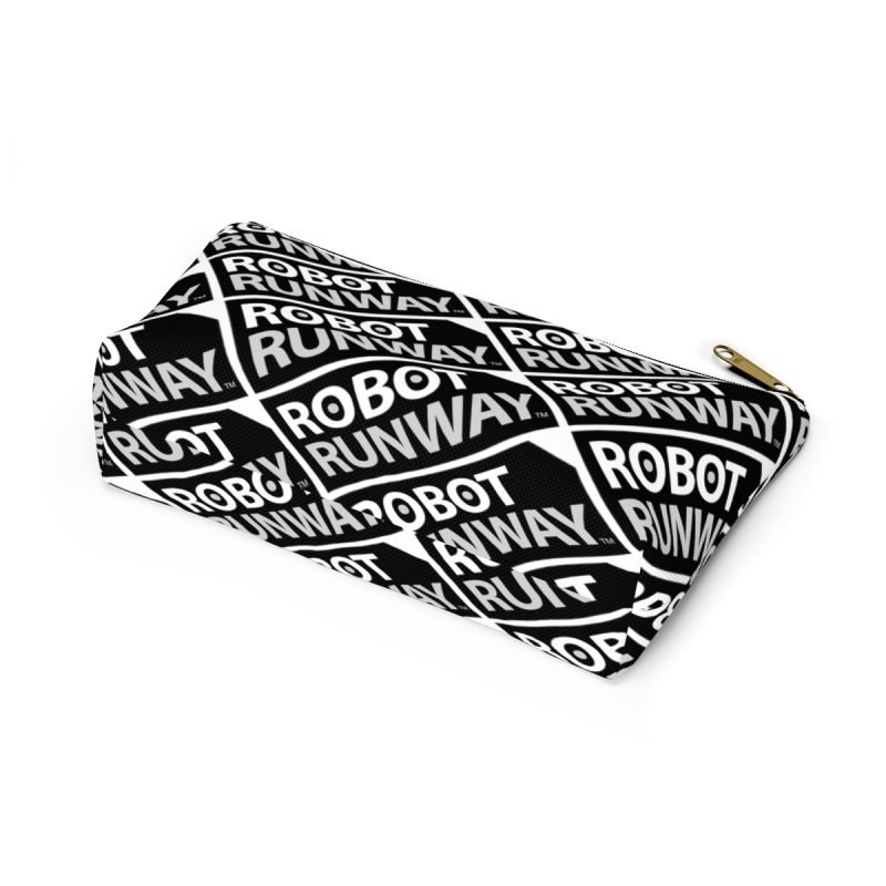 Robot Runway™ Black & White Motif Accessory Pouch w T-bottom - Image 6