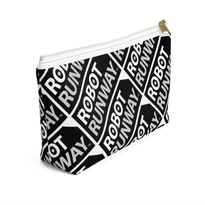 Robot Runway™ Black & White Motif Accessory Pouch w T-bottom - Image 9