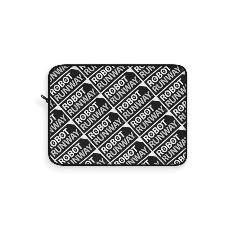 Robot Runway™ Black & White Motif Laptop Sleeve