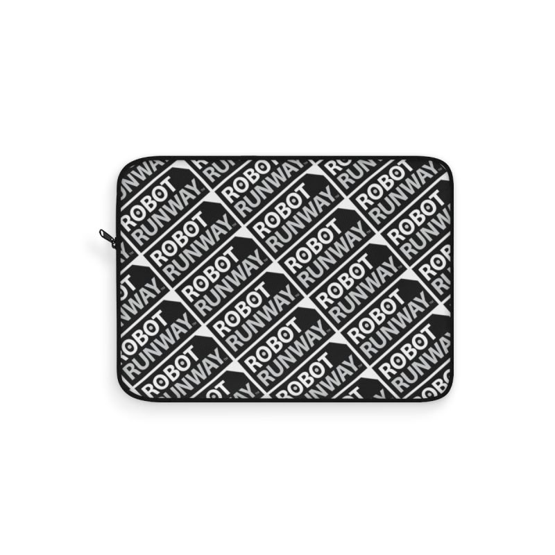 Robot Runway™ Black & White Motif Laptop Sleeve