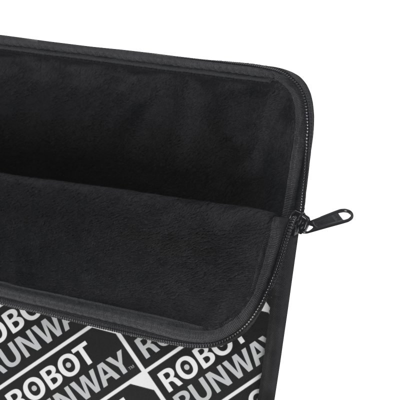 Robot Runway™ Black & White Motif Laptop Sleeve - Image 3