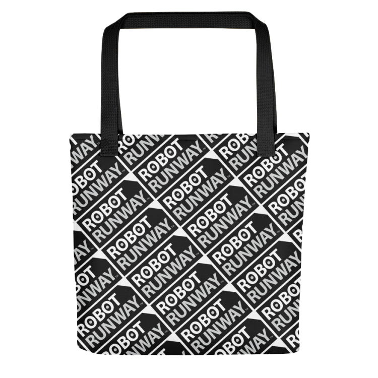 Robot Runway Black & White Logo Tote bag