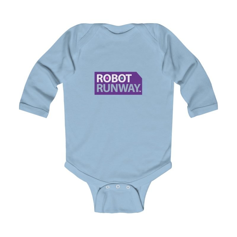 Robot Runway™ Purple Logo Infant Long Sleeve Bodysuit - Image 4