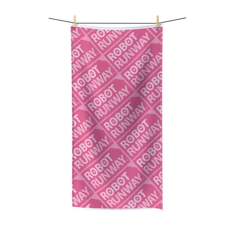 Robot Runway™ Pink Motif Polycotton Towel