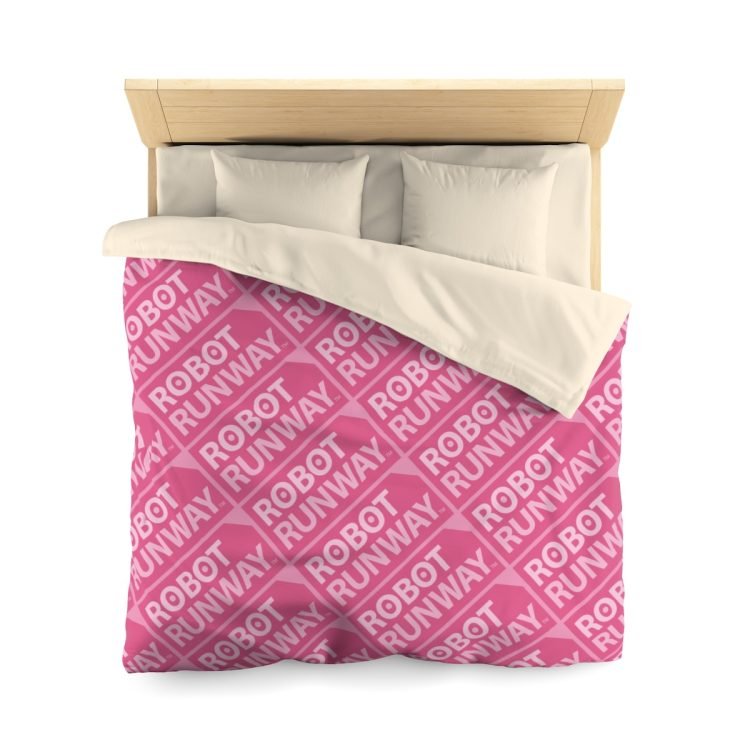 Robot Runway™ Pink Motif Microfiber Duvet Cover