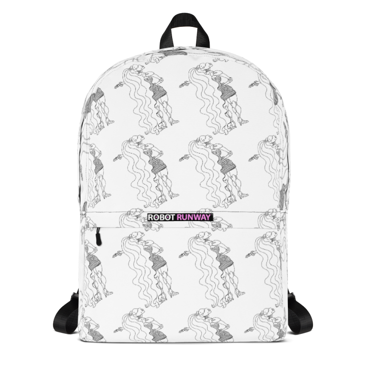 ROBOT RUNWAY Ladybot Black & White Motif Backpack