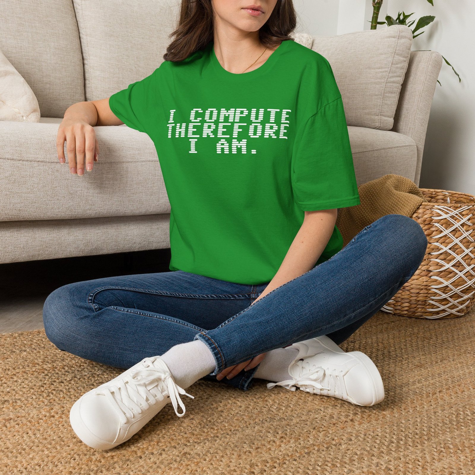 Robot Runway® Computer Science T-Shirt — "I Compute Therefore I Am" Retro Pixel Tee - Image 14