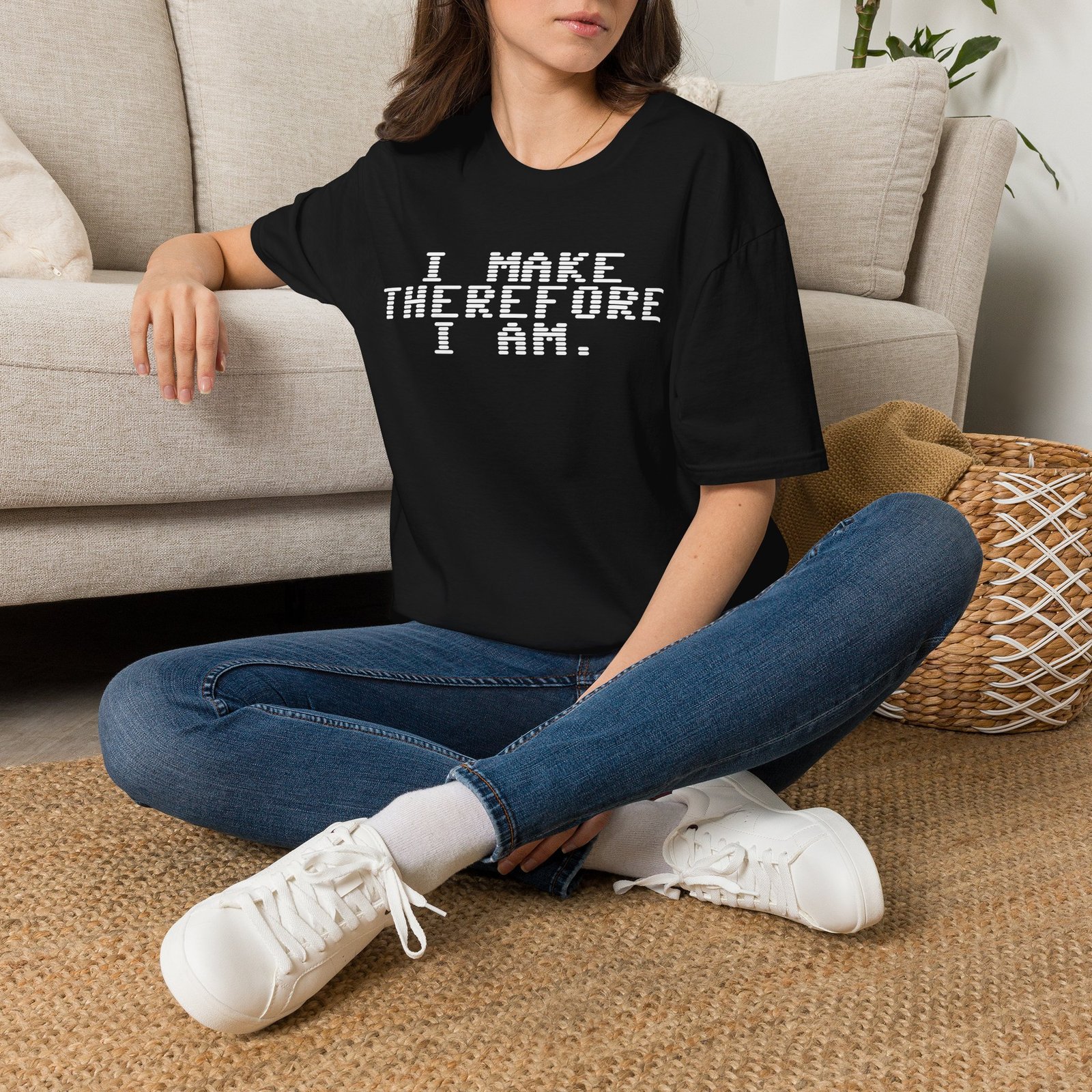 Robot Runway® T-Shirt — I Make Therefore I Am T‑Shirt — Geeky Programmer Statement Tee - Image 3
