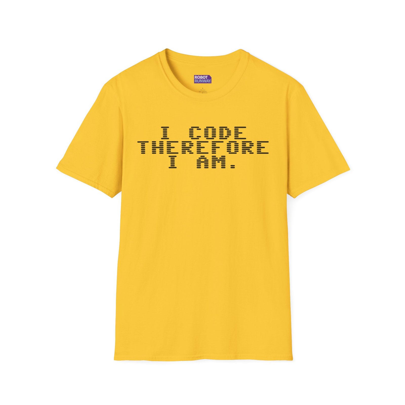 Robot Runway® T-Shirt — Programmer Tee — "I Code Therefore I Am" Graphic T-Shirt - Image 27