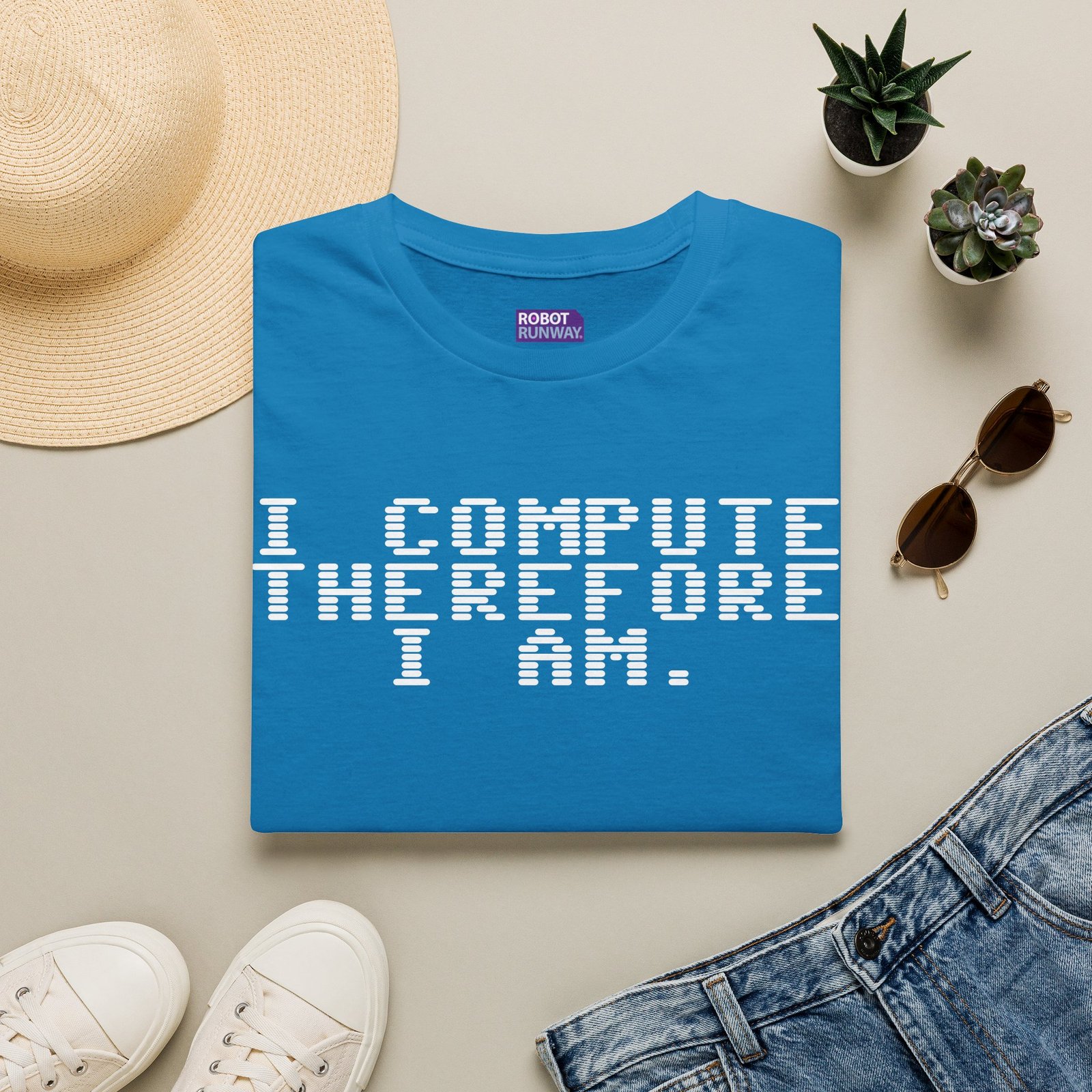 Robot Runway® Computer Science T-Shirt — "I Compute Therefore I Am" Retro Pixel Tee - Image 17