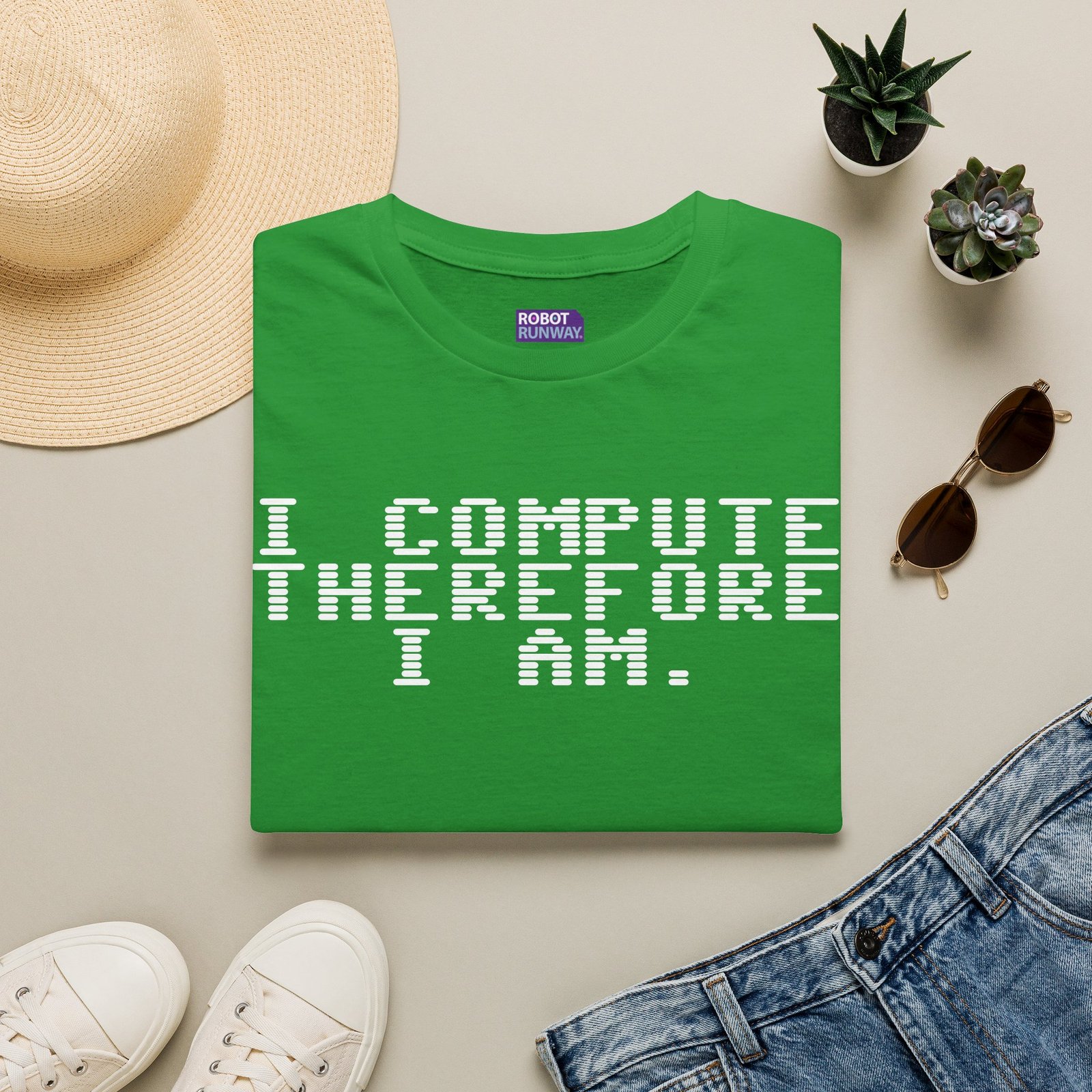 Robot Runway® Computer Science T-Shirt — "I Compute Therefore I Am" Retro Pixel Tee - Image 13