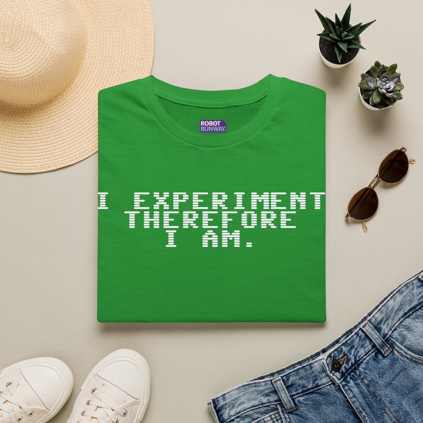 Robot Runway® T-Shirt — I Experiment Therefore I Am T-Shirt — Science Graphic Tee - Image 13