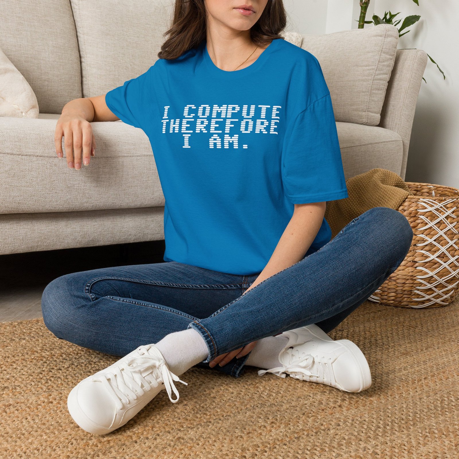 Robot Runway® Computer Science T-Shirt — "I Compute Therefore I Am" Retro Pixel Tee - Image 18