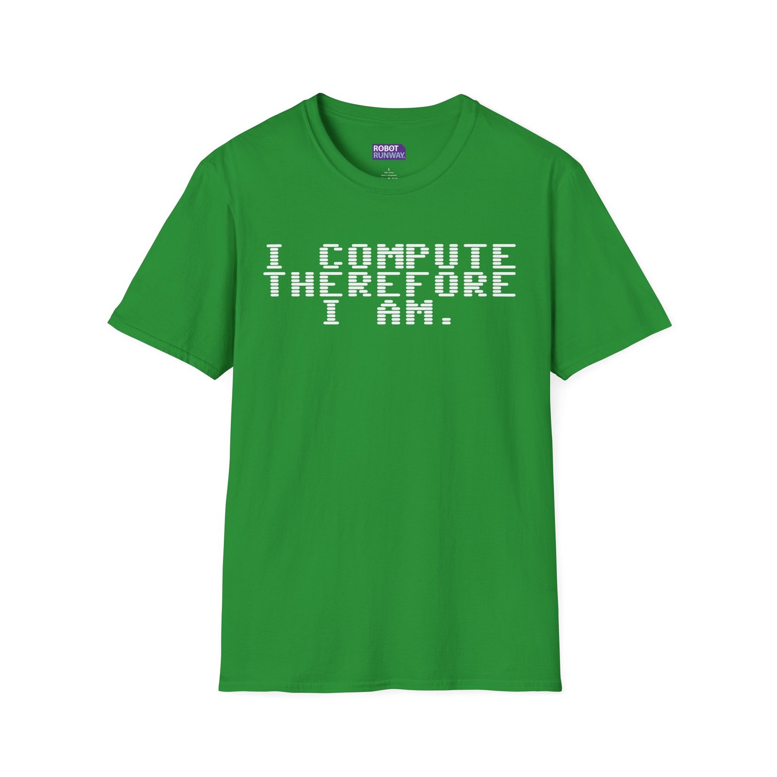 Robot Runway® Computer Science T-Shirt — "I Compute Therefore I Am" Retro Pixel Tee - Image 15