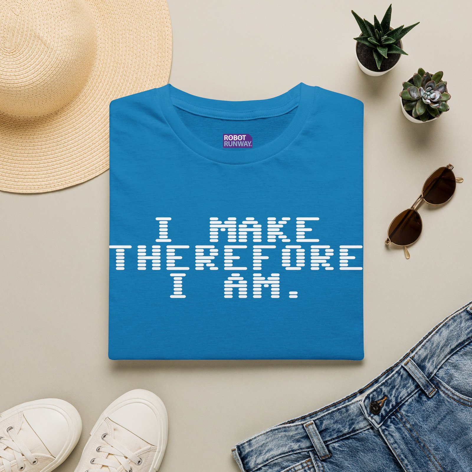 Robot Runway® T-Shirt — I Make Therefore I Am T‑Shirt — Geeky Programmer Statement Tee - Image 17
