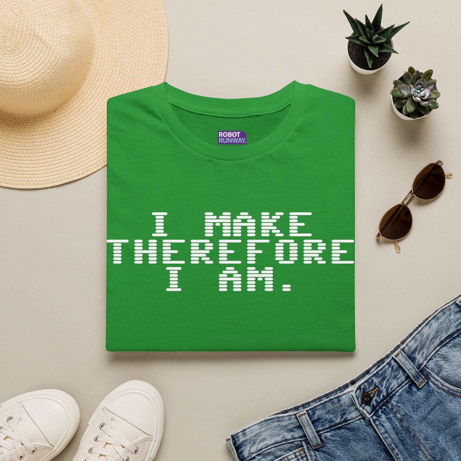 Robot Runway® T-Shirt — I Make Therefore I Am T‑Shirt — Geeky Programmer Statement Tee - Image 13