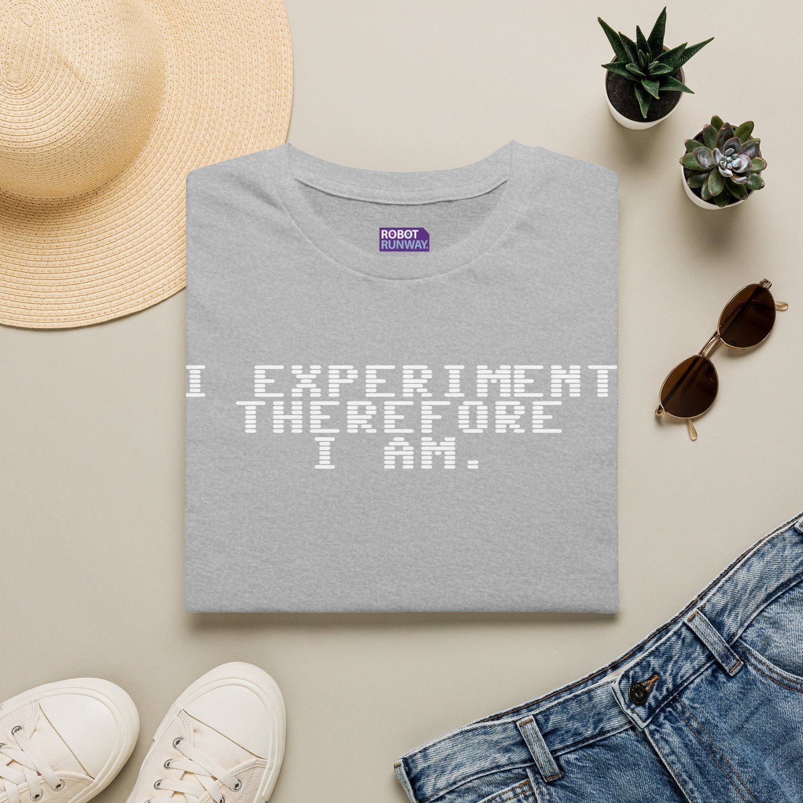 Robot Runway® T-Shirt — I Experiment Therefore I Am T-Shirt — Science Graphic Tee - Image 5