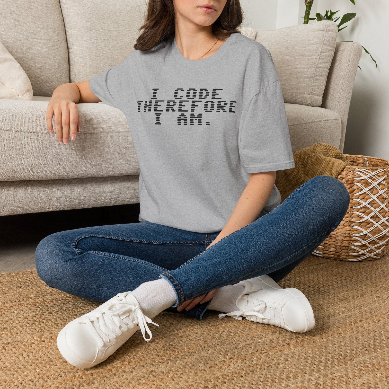 Robot Runway® T-Shirt — Programmer Tee — "I Code Therefore I Am" Graphic T-Shirt - Image 6