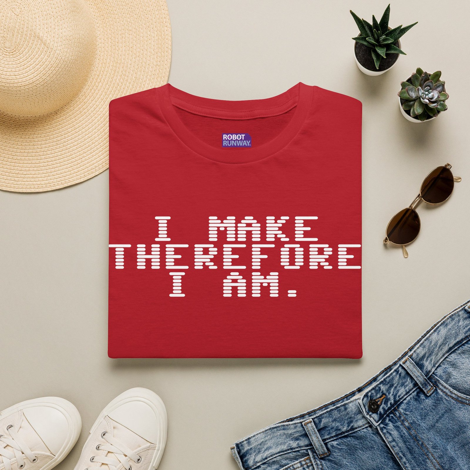 Robot Runway® T-Shirt — I Make Therefore I Am T‑Shirt — Geeky Programmer Statement Tee - Image 21