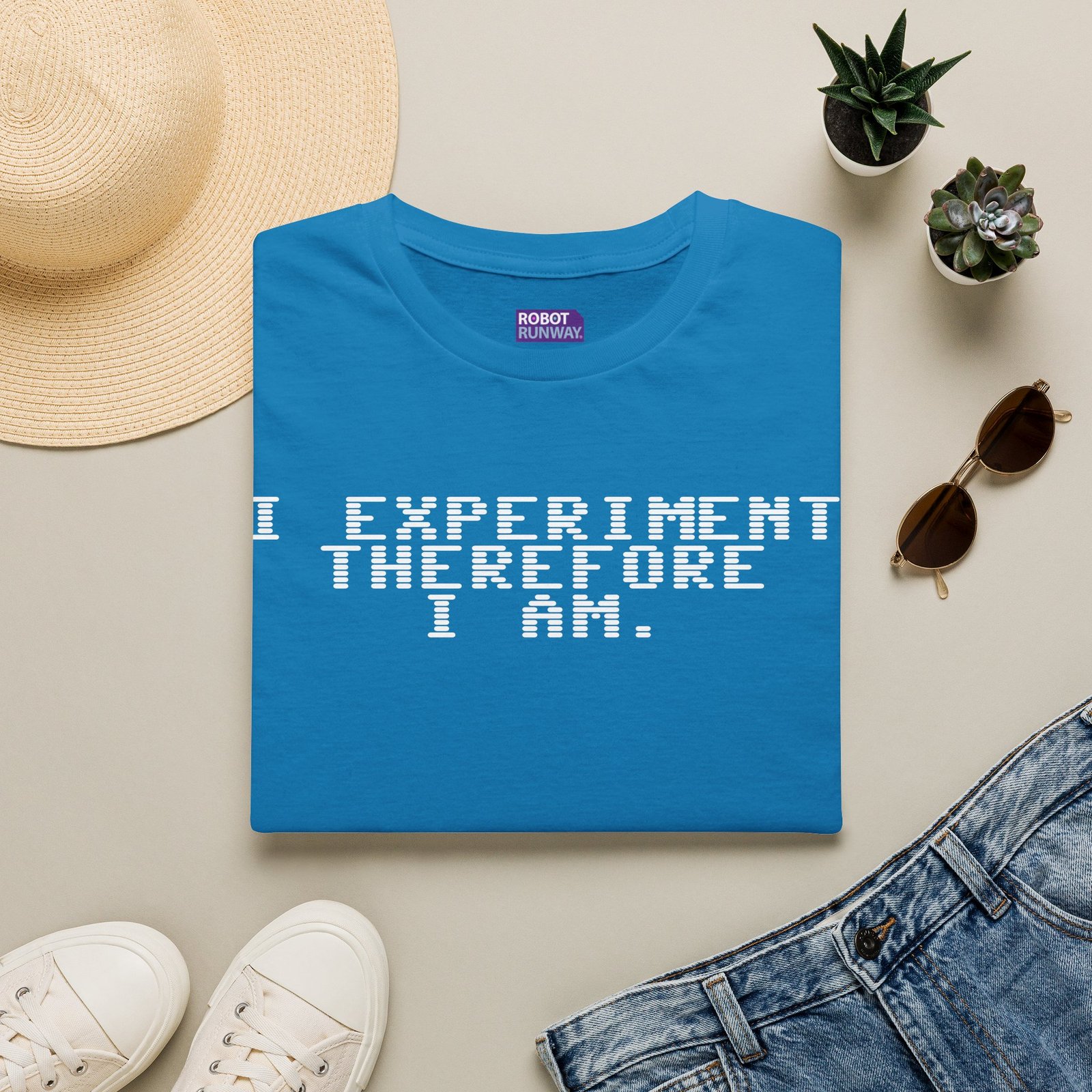 Robot Runway® T-Shirt — I Experiment Therefore I Am T-Shirt — Science Graphic Tee - Image 17