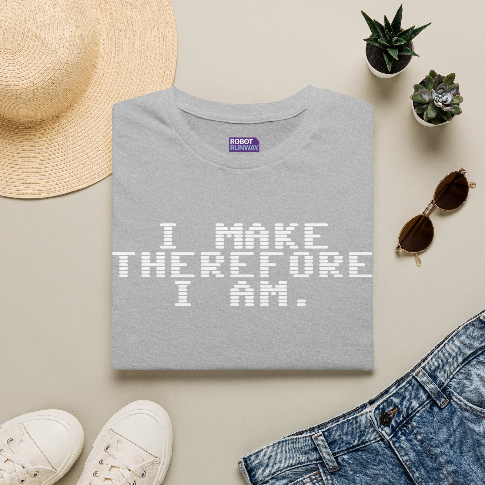 Robot Runway® T-Shirt — I Make Therefore I Am T‑Shirt — Geeky Programmer Statement Tee - Image 5