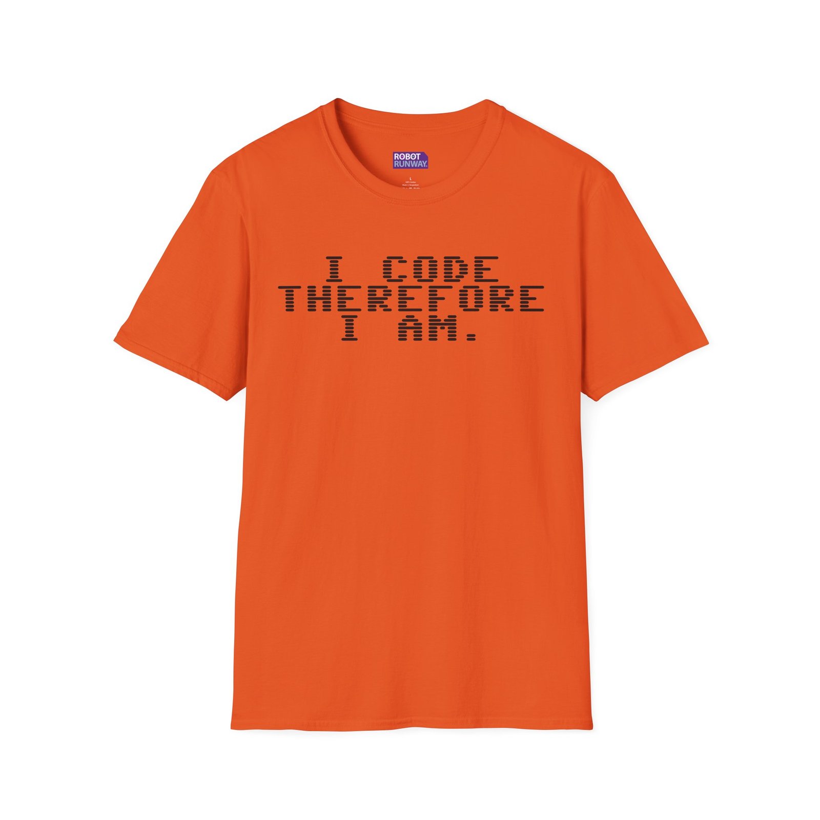 Robot Runway® T-Shirt — Programmer Tee — "I Code Therefore I Am" Graphic T-Shirt - Image 23