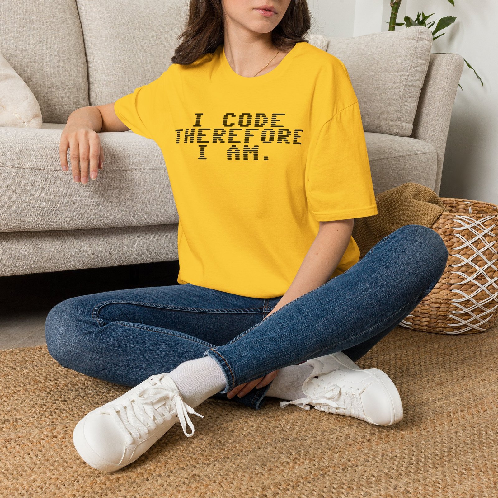 Robot Runway® T-Shirt — Programmer Tee — "I Code Therefore I Am" Graphic T-Shirt - Image 26