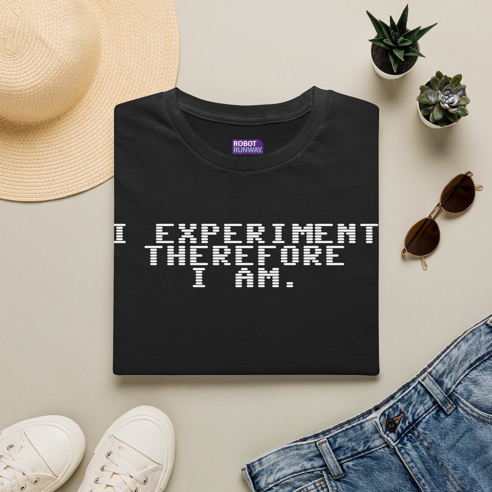 Robot Runway® T-Shirt — I Experiment Therefore I Am T-Shirt — Science Graphic Tee - Image 2