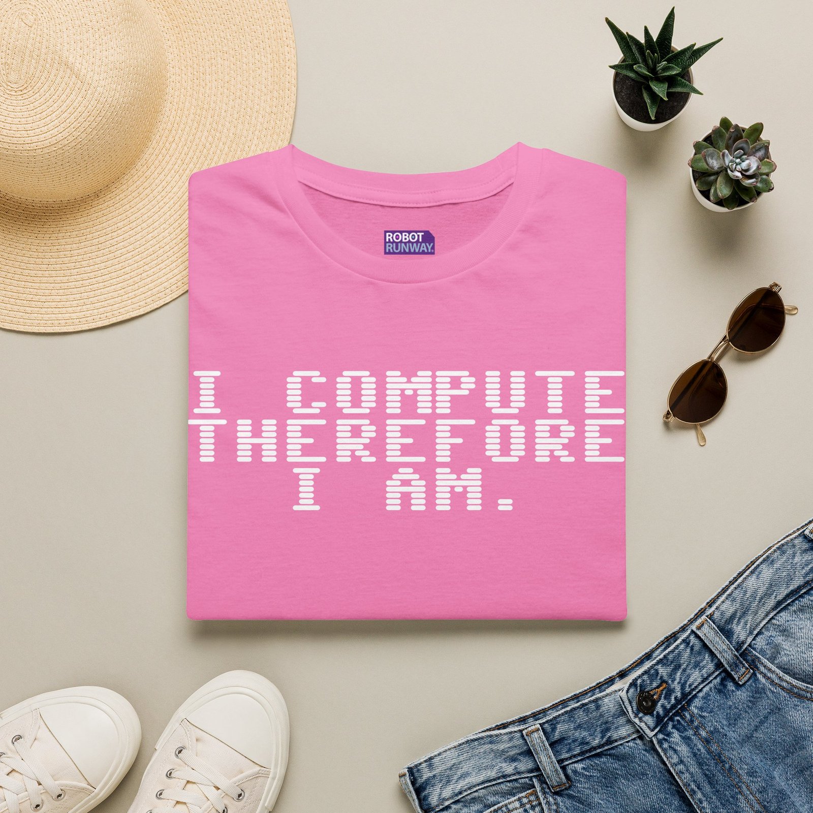 Robot Runway® Computer Science T-Shirt — "I Compute Therefore I Am" Retro Pixel Tee - Image 9