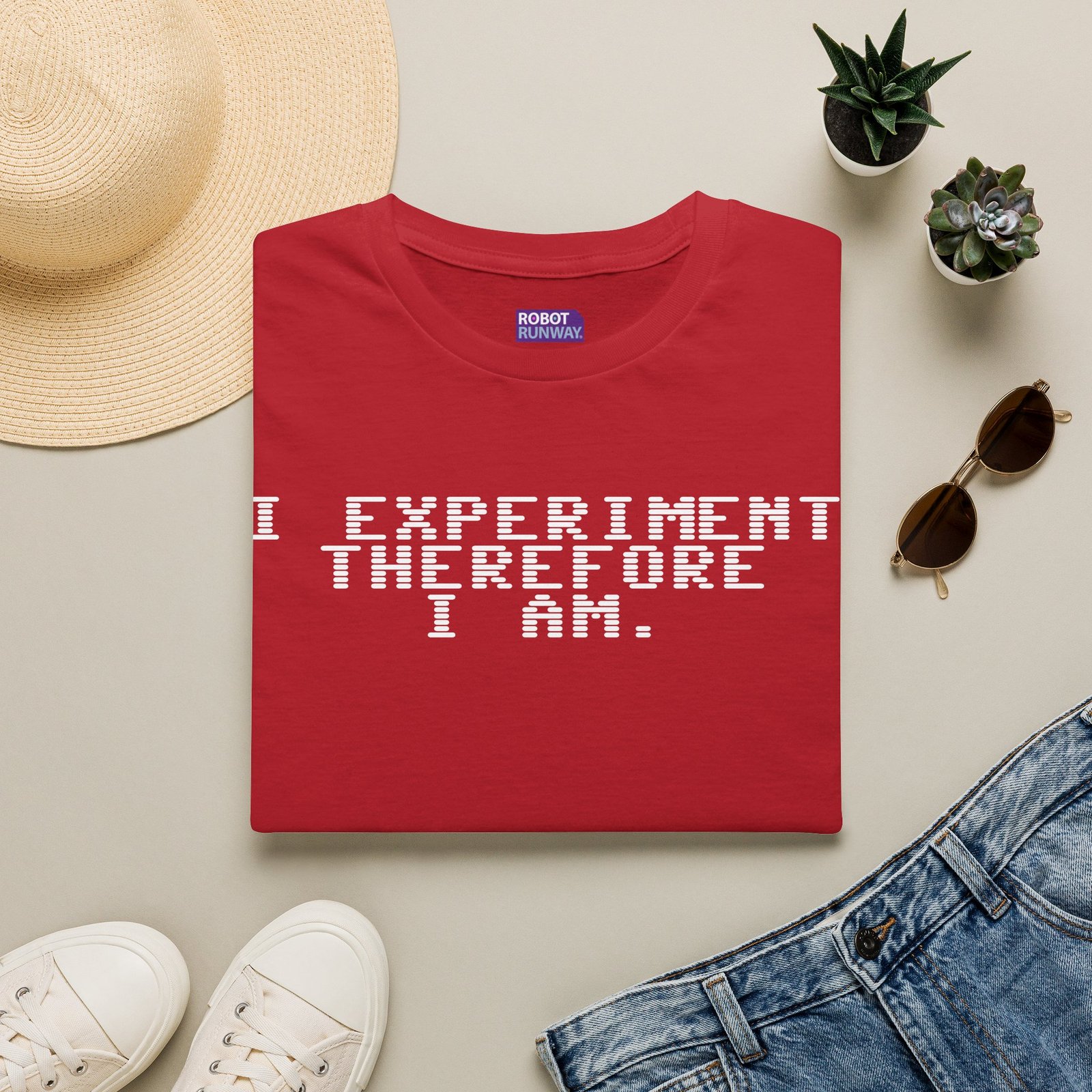 Robot Runway® T-Shirt — I Experiment Therefore I Am T-Shirt — Science Graphic Tee - Image 21